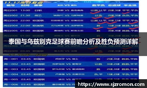 泰国与乌兹别克足球赛前瞻分析及胜负预测详解